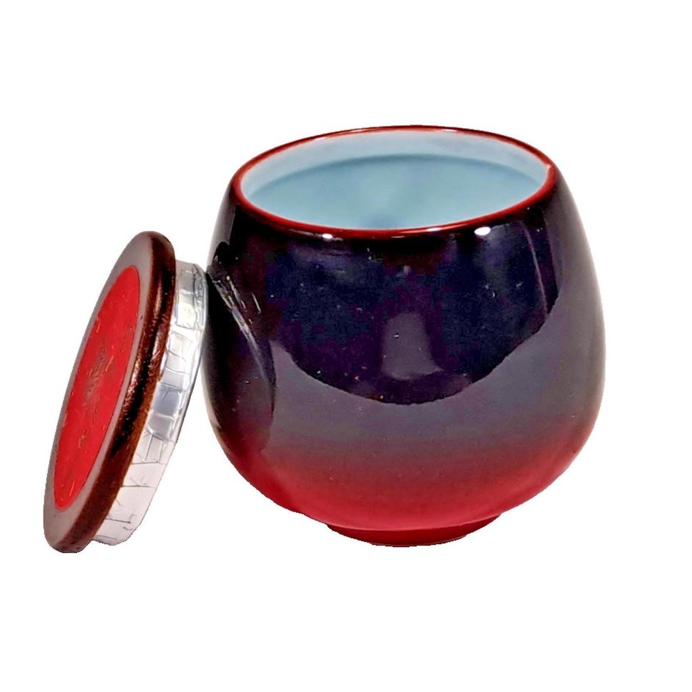 Chinese Ceramic Ginger‎ Jar Tea Caddy Black Red Gradient Glossy Glaze with Lid